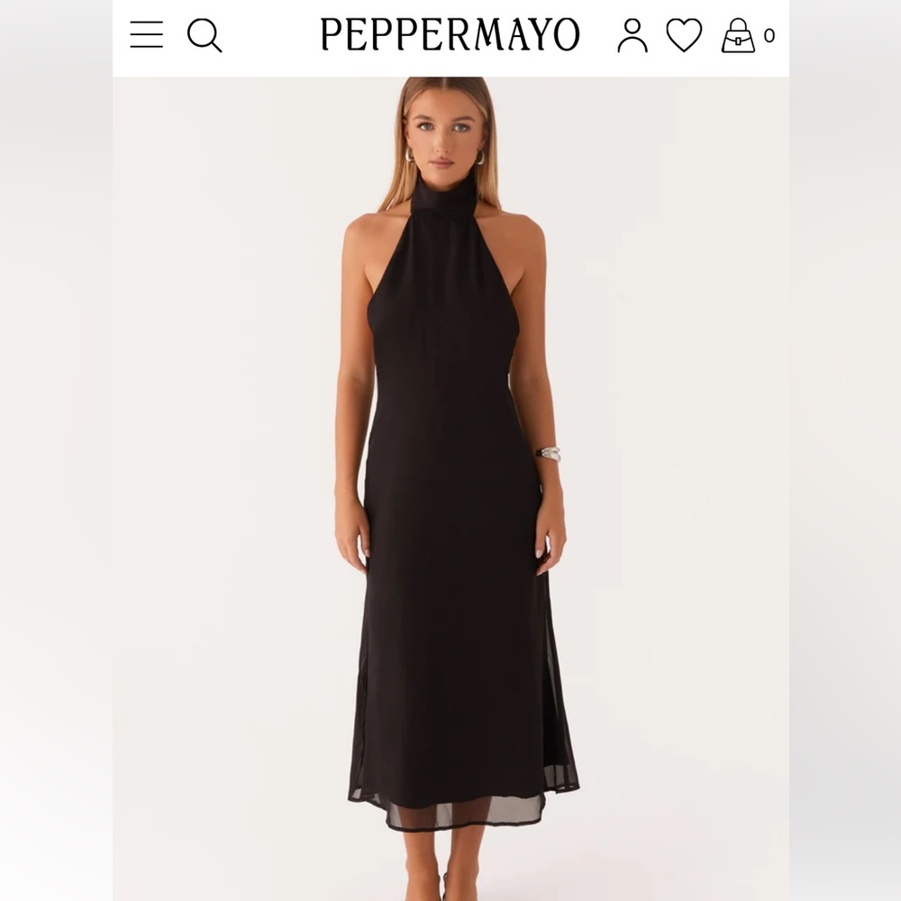 Peppermayo Emmalyn Black Midi Dress